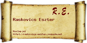 Raskovics Eszter névjegykártya